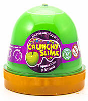 Лізун-антистрес TM Mr.Boo "Crunchy slime Яблуко" 120 г, у банці 7*7 см (24 шт.)