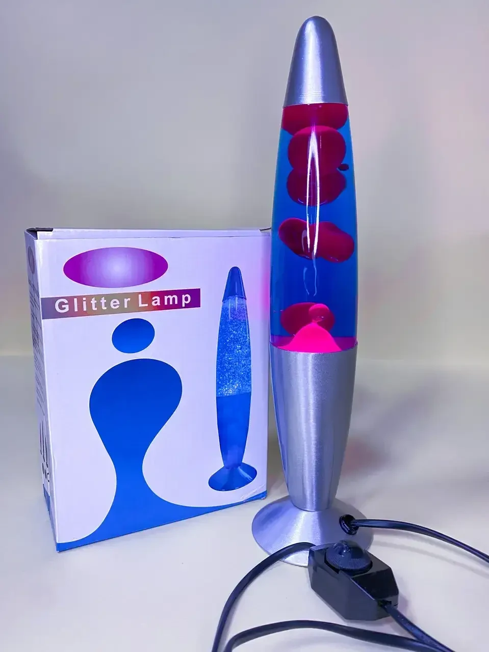 Лава лампа Lava Lampe TOPA 41 см синьо-червона, Нічник світильник синьо-червона