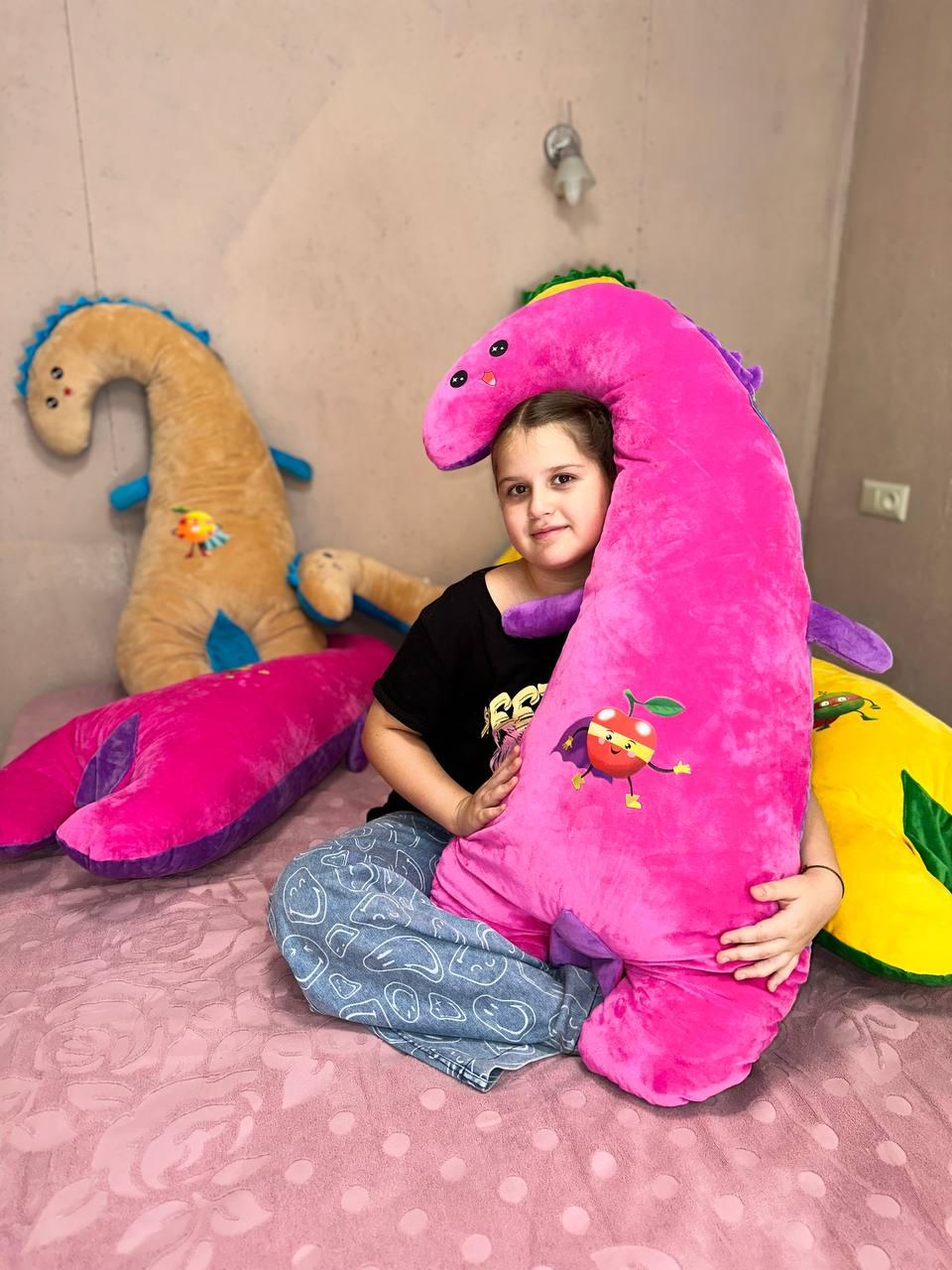 М'яка іграшка-обіймашка "DinoDream" 110 см, малиново-фіолетова, ТМ Dreamtoys