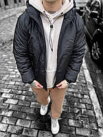 Куртка мужская демисезонная (черная) KV1 современная модная короткая куртка с капюшоном для парней mood