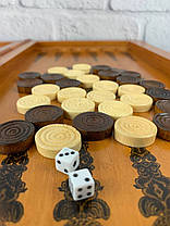 Нарди дерево з зображенням Башні, 63х63 см+шахмати 3в1, фото 4