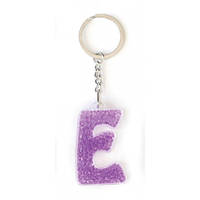 Брелок YES буква "Е", фиолетовая, в пак. 7*7см