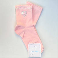 Детские носки для девочек Belino однотонные со стразами Розовые
