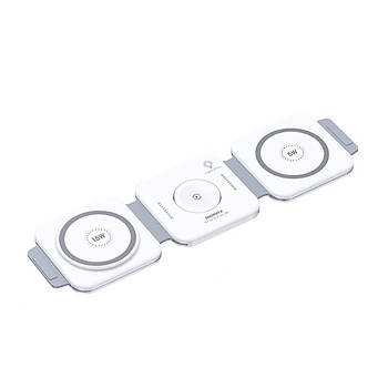 Бездротовий зарядний пристрій Remax RP-W72 3в1 Limitless Series 22.5W Folding Magnetic Wireless Charger white