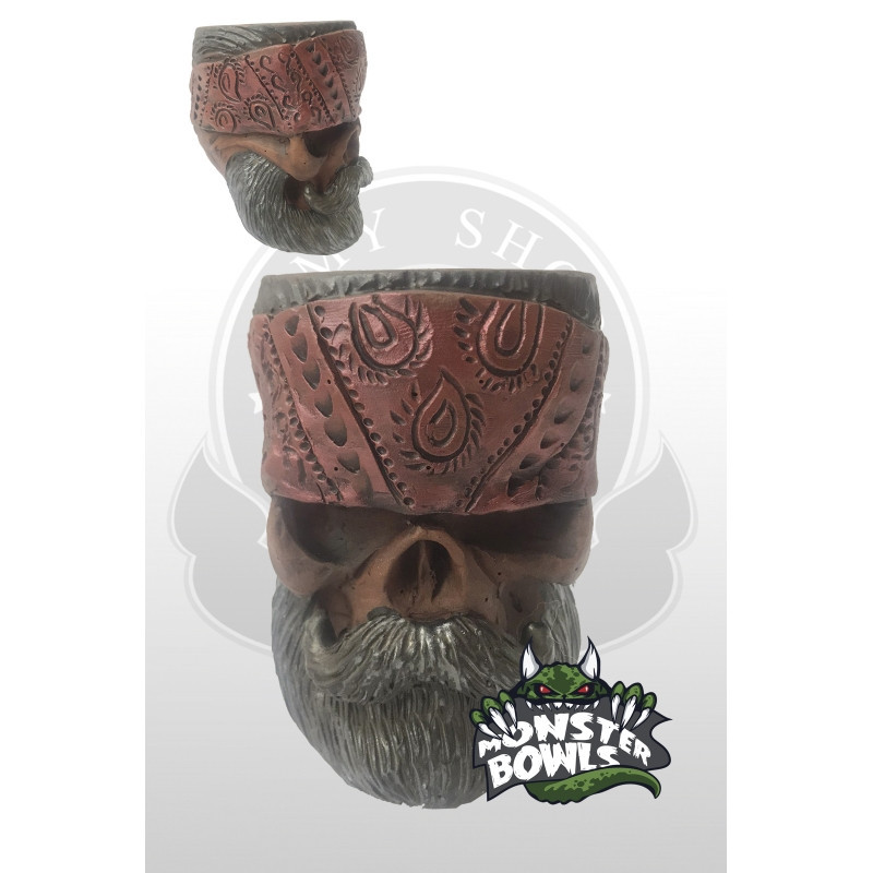Глиняна чаша для кальяну від Monster Bowls - Hipster skull V2