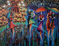 Алмазна мозаїка неонова "Яскраві парасольки" 30*40 см без підрамника, у кор. 42*6,5*4см, ТМ Dreamtoys