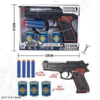 Поліцейський набір пістолет, 3 банки-мішені, 4 поролонові снаряди, планш. 22,5*17,5*4,5 см (96 шт./2)