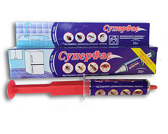 Гель шприц від садових та хатніх мурах, тарганів СуперФас 35гр