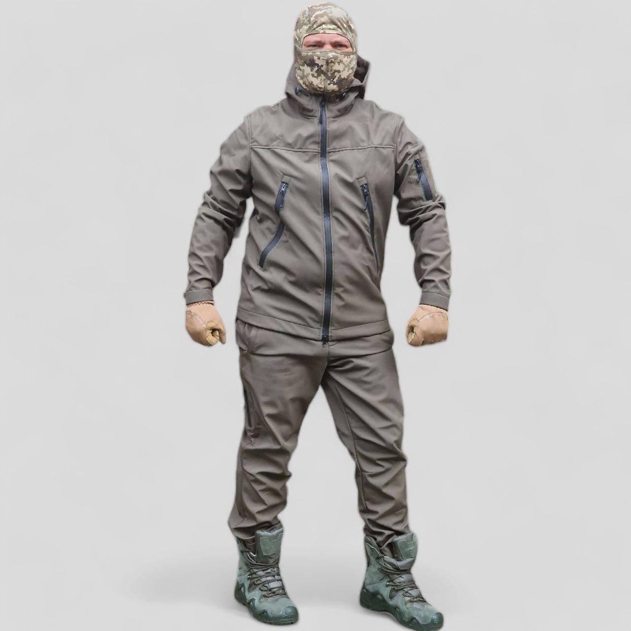 Тактичний демісезонний костюм Soft Shell хакі