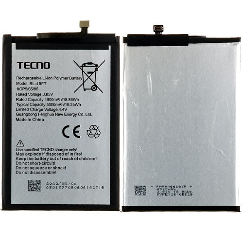 Акб tecno spark 6 go (ke5)/pop 4 (bc2)/spark 5 pro (kd7)/camon 15 (cd7) (bl-49ft) (aaaa) без лого, фото 1