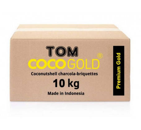 Кокосове вугілля "Tom COCO Gold" для кальяну, 10 кг, 96 кубиків, в коробці, фото 2