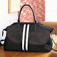 Стильна сумка спортивна дорожня нейлон є відділення для взуття 52*33*26см чорна (200-799)