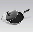 Сковорода кухонна глибока з кришкою 22 см Maestro MR-1200-22, Сковорідка кругла антипригарним покриттям, фото 2