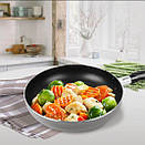 Сковорода кухонна глибока з кришкою 22 см Maestro MR-1200-22, Сковорідка кругла антипригарним покриттям, фото 6