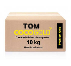 Кокосове вугілля "Tom COCO Gold Premium" для кальяну, 10 кг, 72 кубики в коробці