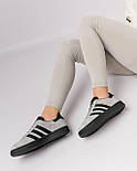 Жіночі кросівки Adidas gazelle кеди замшеві весна-осінь демісезонні (сірі з чорним). Живе фото. топ, фото 7