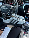 Жіночі кросівки Adidas gazelle кеди замшеві весна-осінь демісезонні (сірі з чорним). Живе фото. топ, фото 4