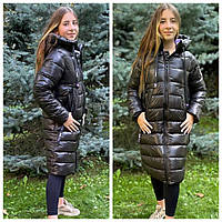 Зимняя куртка - пальто для девочки «Пандора», размеры на рост 140, 146, 152, 158