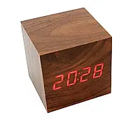 Деревянные светодиодные часы 3 функции кубики ZG2D