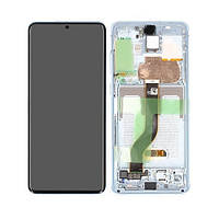 Дисплей Samsung SM-G985/G986 Galaxy S20+ 4G/5G в сборе с сенсором и рамкой Cloud Blue service orig