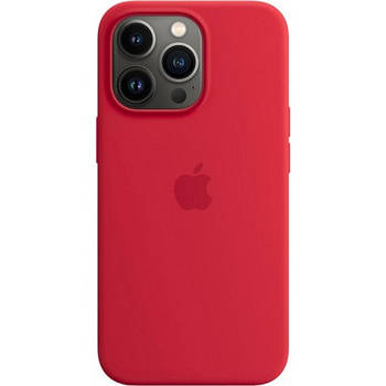 Silicone case for iphone 13 pro max (14) red (закритий низ)