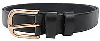 Универсальный женский кожаный ремень Skipper черный 3 Nia-mart