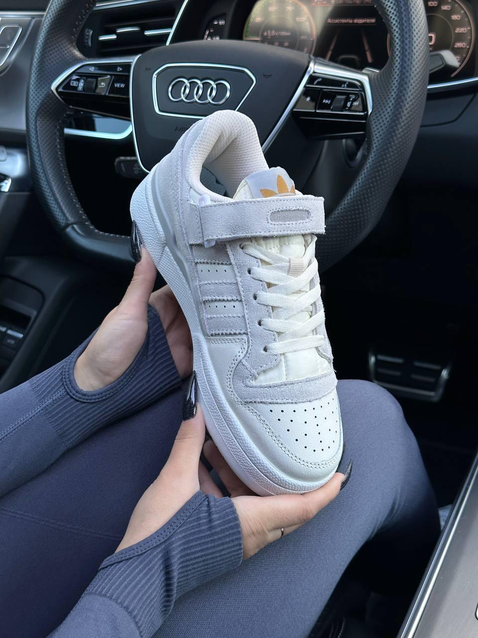 Женские кроссовки Adidas Forum 84 Low Light Gray Beige весна-осень повседневные. Живое фото. адидас форум - фото 8 - id-p1971863665