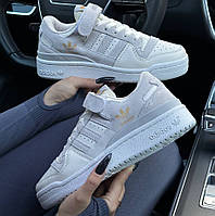 Женские кроссовки Adidas Forum 84 Low Light Gray Beige весна-осень повседневные. Живое фото. адидас форум