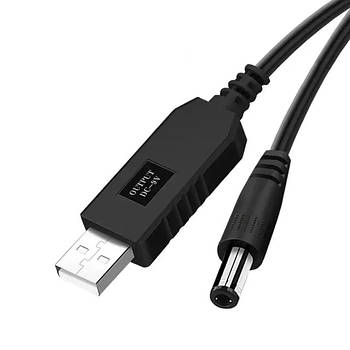 USB DC кабель живлення Wi-Fi роутера від PowerBank 9V, з перетворювачем, чорний