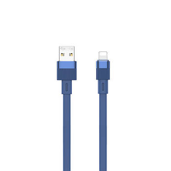 USB кабель Lightning Remax Flushing Series Elastic Aluminum RC- C001 A- L, 2.4A 1m blue