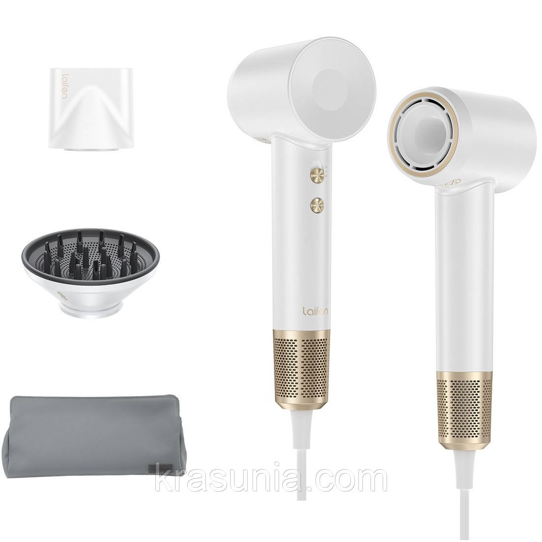 Комплект професійний фен Laifen Swift Premium з сумкою, 2 насадки, білий
