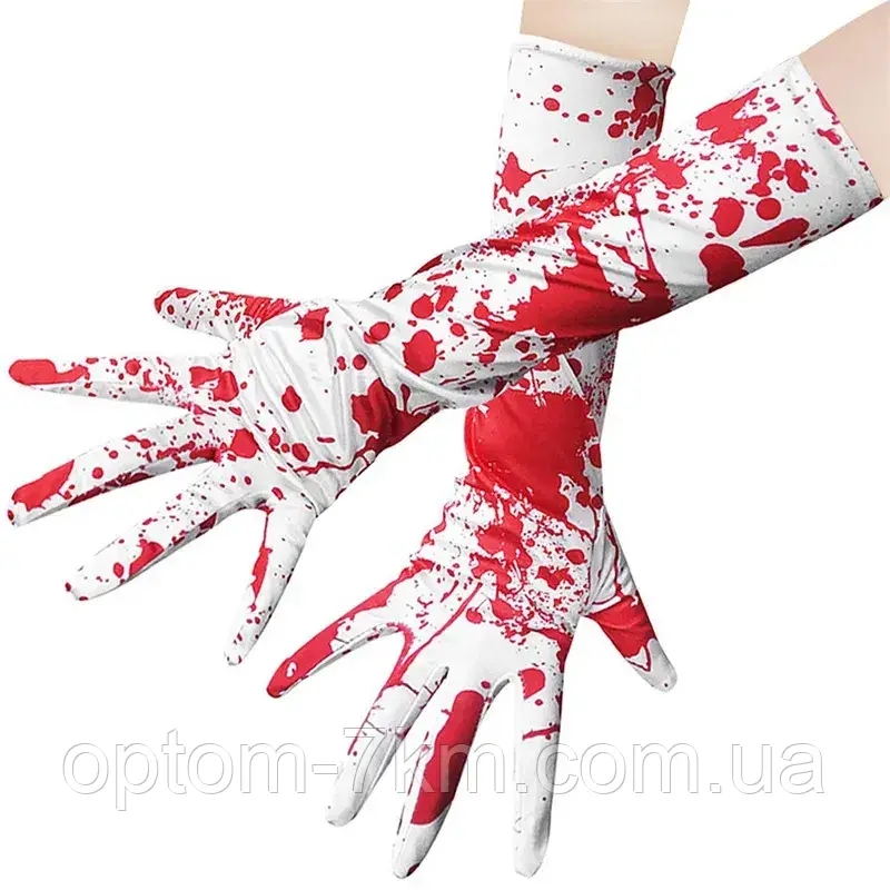 Карнавальные кровавые перчатки на Хэллоуин MA23-128 H - фото 1 - id-p1971871917