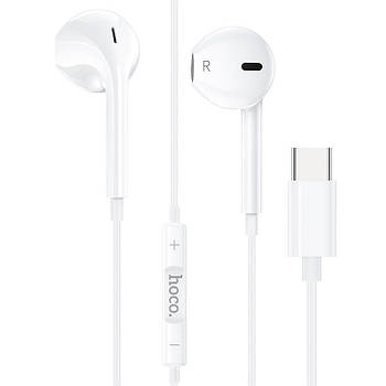 Навушники HOCO M80 Original series earphones Type- C white (with mic)