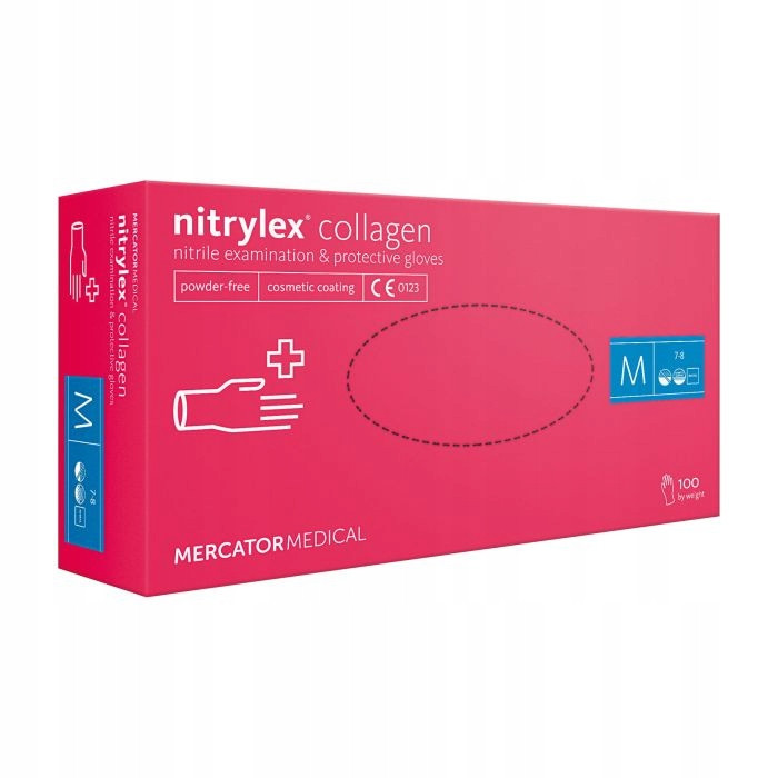 Рукавички нітрилові без пудри рожеві р.М (100 шт/уп) Nitrylex (5906615026679)