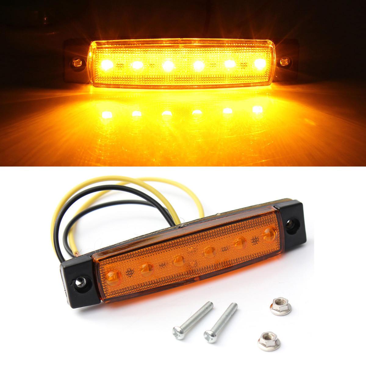 Габарит LED (NTK) 12v 6-діодний жовтий 2 шт., фото 1