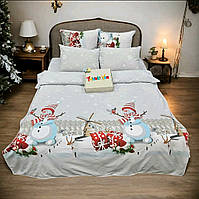 Постільна білизна 1.5 спальна новорічна сніговик