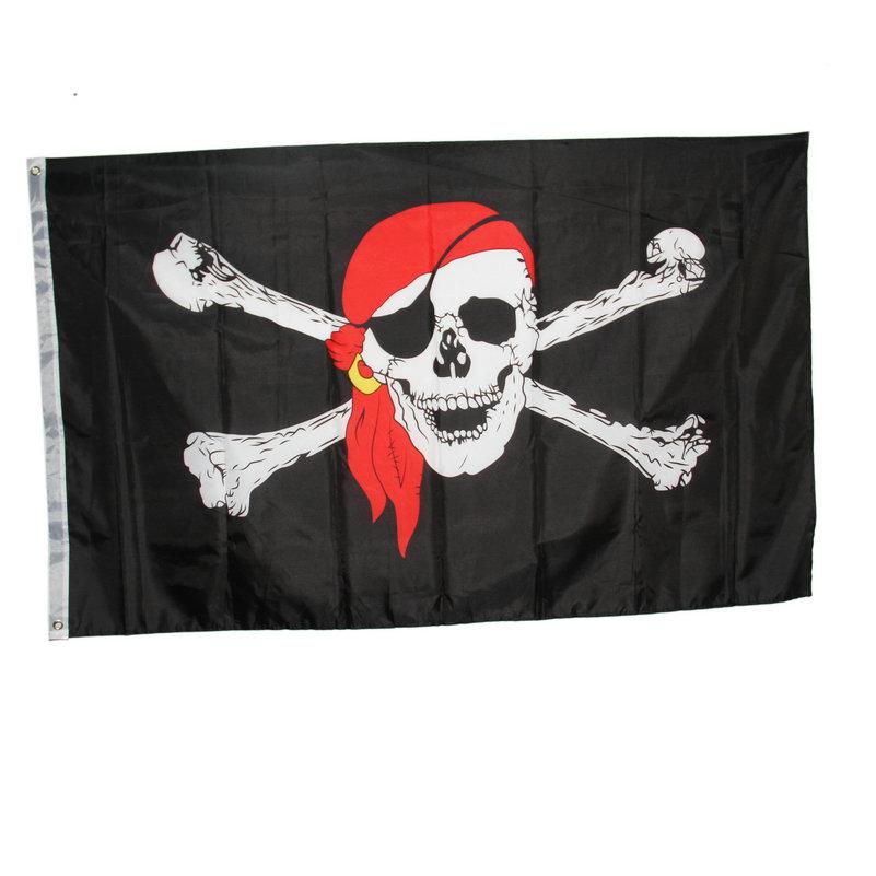 Піратський прапор. Прапор піратів. Jolly Roger RESTEQ. Прапор Череп та кістки 150*90 см поліестер. Веселий Роджер