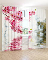 Фото шторы цветущая розовая ветка