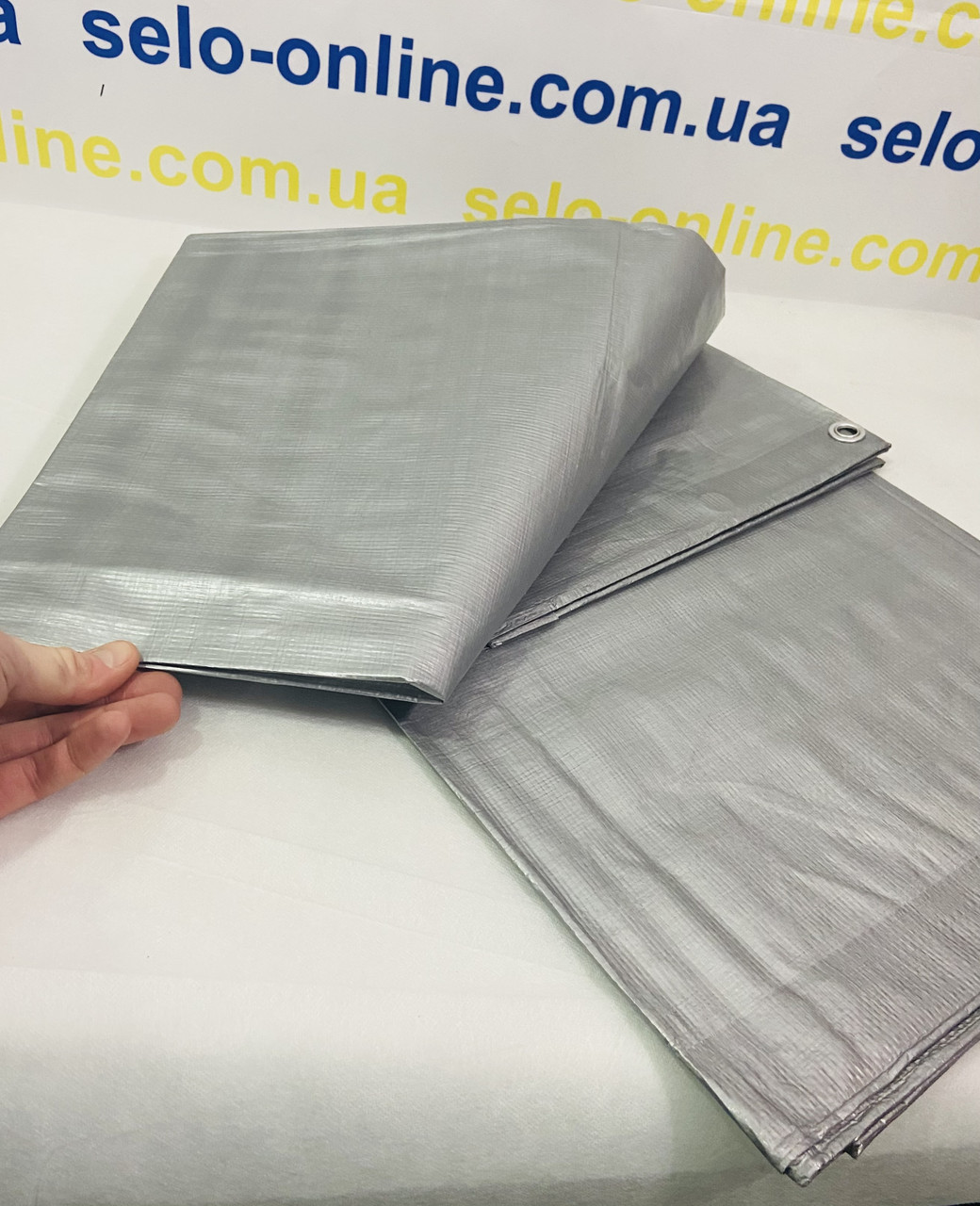 Тент покривний посилений щільний 6х8 м.160г/м2 від дощу, стебнованого, для тіні."Plandeka Super Mocna" Польща., фото 1