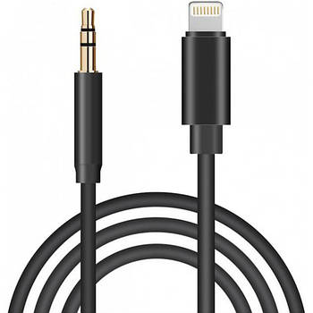 Кабель-перехідник Lightning to AUX 3.5mm jack, 1м чорний