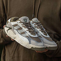 Мужские кроссовки Adidas Niteball v2 White\Olive (белые с хаки) спортивные демисезонные кроссы I1422 mood