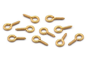 Штифт гвинтовий для біжутерії, 10*5мм, необроблена латунь, Туреччина (A1059)