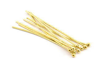 Пін з кулькою, 50*2.5мм, необроблена латунь, Туреччина (BS 2294)