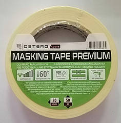 Ostero Masking Tape Premium, стрічка малярна біла, 30мм * 50м