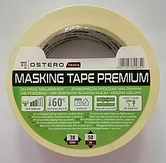 Ostero Masking Tape Premium, стрічка малярна біла, 38мм * 50м