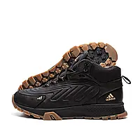 Мужские зимние ботинки Adidas Originals Ozelia Black натуральная кожа + мех BEISHOP