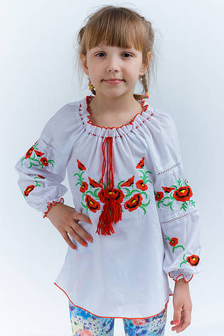 Дитяча вишиванка маки, фото 1