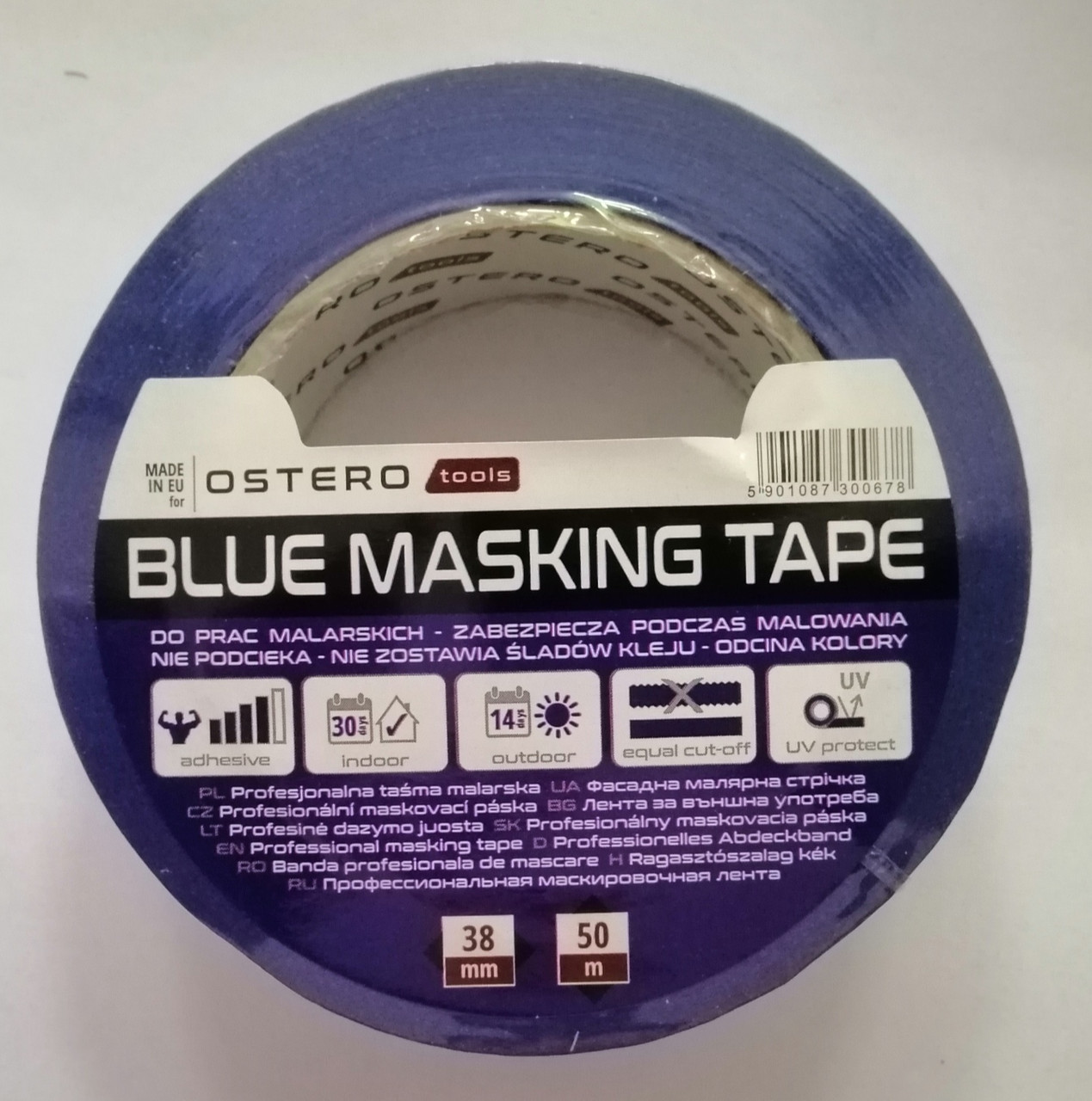 Ostero Blue Masking Tape, стрічка малярна синя, 38мм * 50м