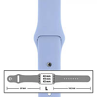 Ремешок силиконовый для Apple Watch 42/44/45 mm размер L (05) Lilac Cream