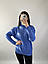 Светр жіночий синій теплий з високим коміром, фото 4